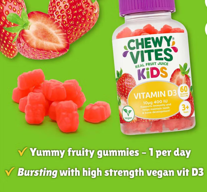 Chewy Vites Kids Vitamin D3 400 IU Gummies 60's Chewy Vites