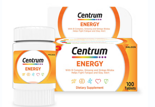 Centrum Multivitamin Energy Tablets With Ginseng And Ginkgo, Pack of 100's Centrum