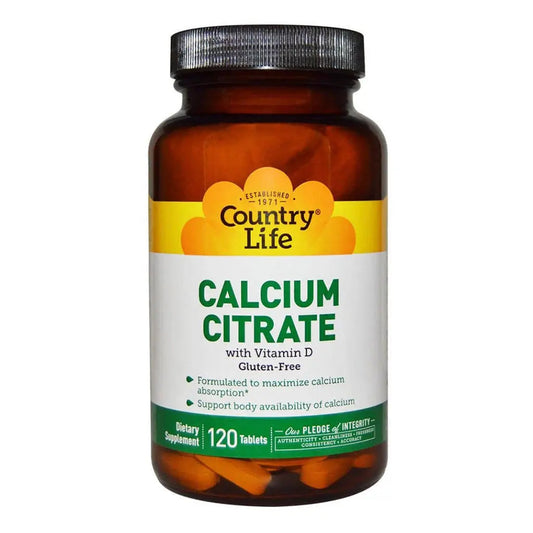 Country Life Calcium Citrate With Vitamin D Tablets For Bone Health, Pack of 120's Country Life