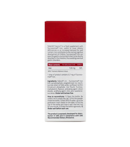 Sideral Gocce Sucrosomial® Iron Drops for Newborns – 30 mL Sideral