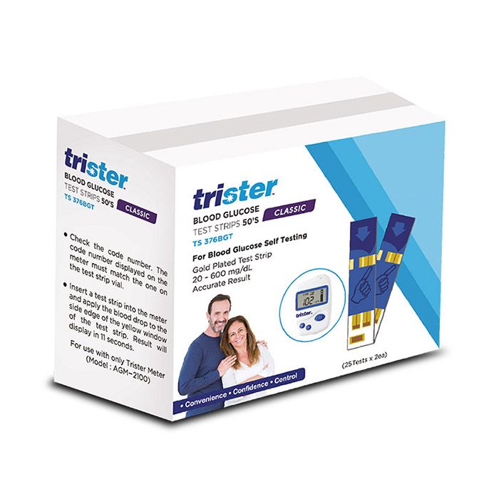 Trister Blood Glucose Test Strips 50's TS-376BGT Trister